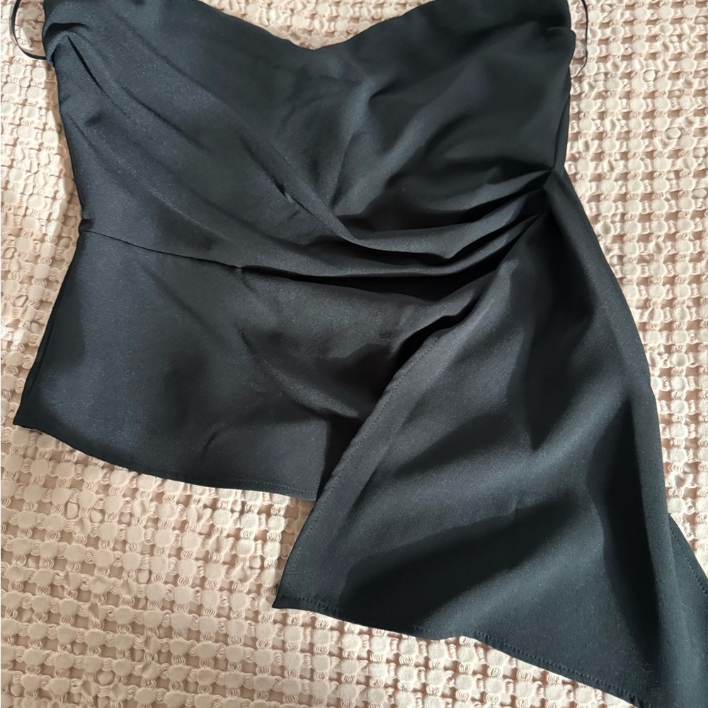 NWT Zara Strapless Dressy Black Top | Size Large